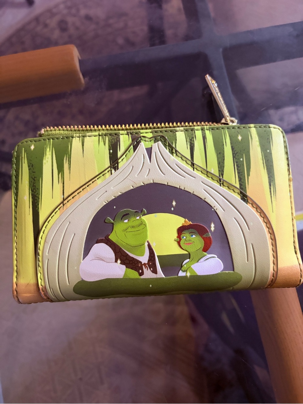 Loungefly Green Shrek Couple Zip Wallet